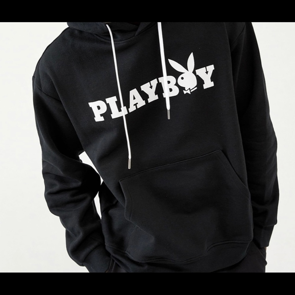 Black vintage Pacsun Playboy Hoodie NO Drawstring